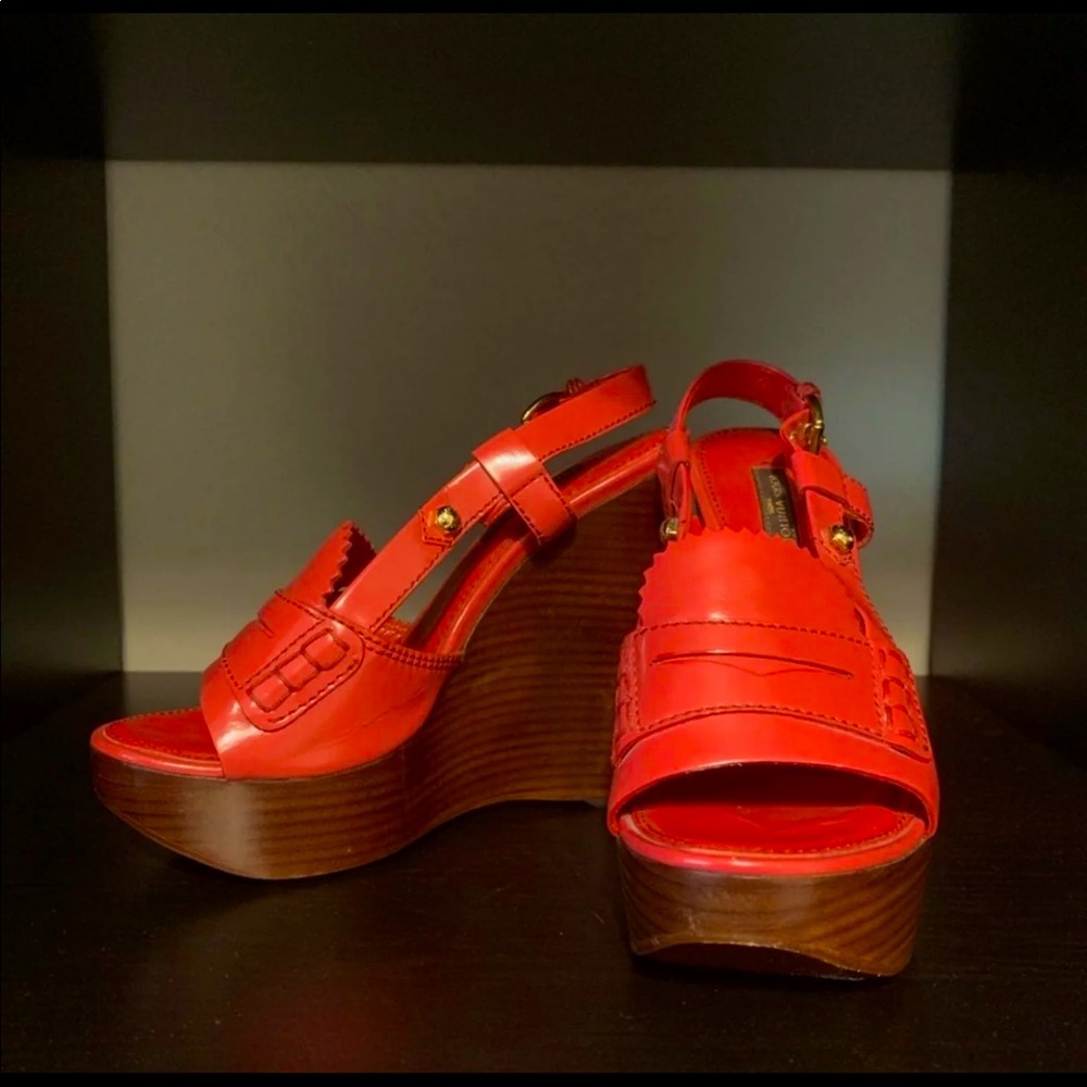 Louis Vuitton Red Wedges